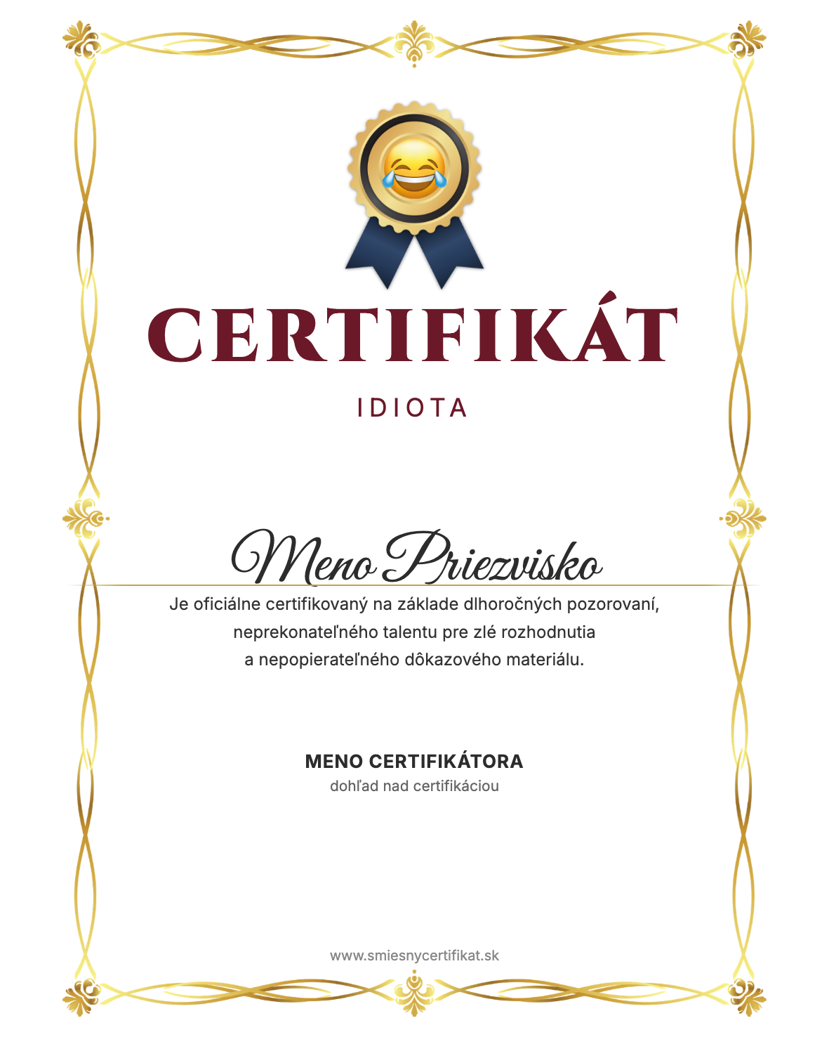 Certifikát Idiota