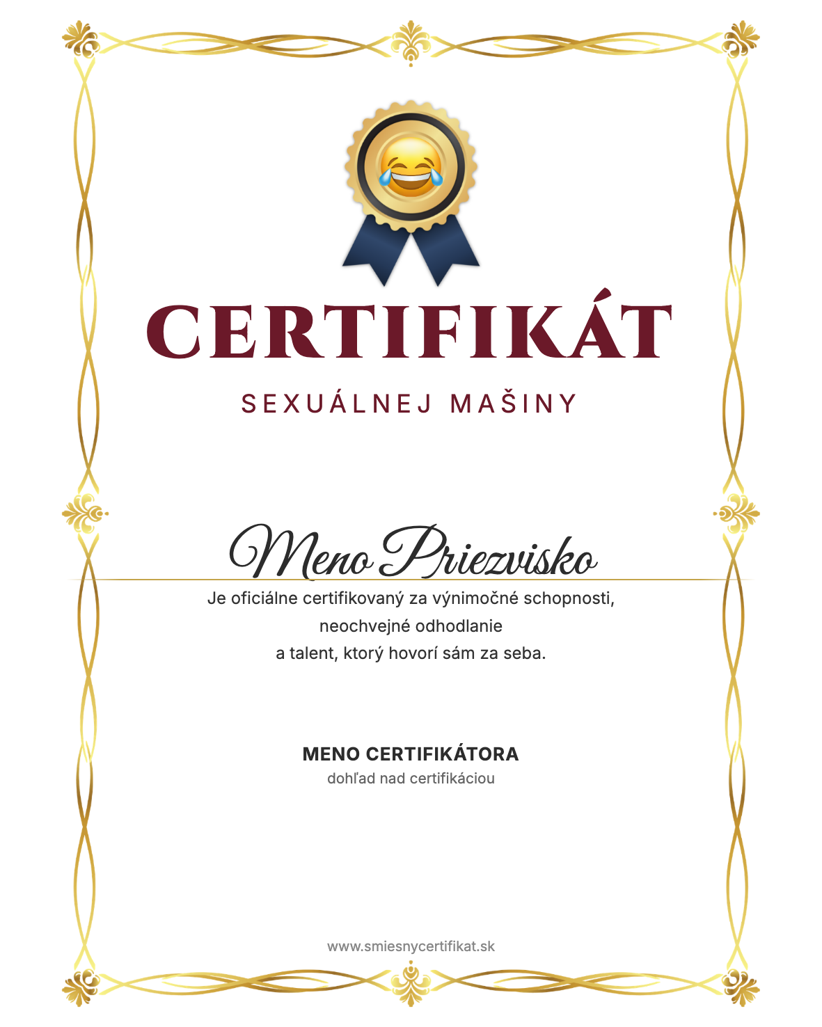 Certifikát Sexuálnej Mašiny