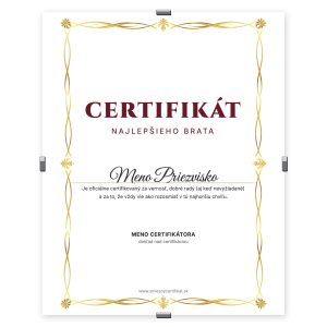 Certifikát Najlepší Brat