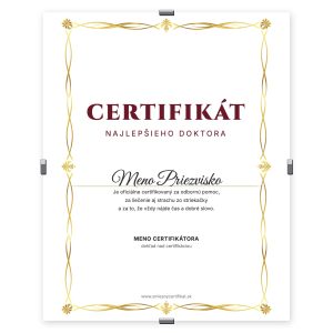 Certifikát Najlepšieho Doktora