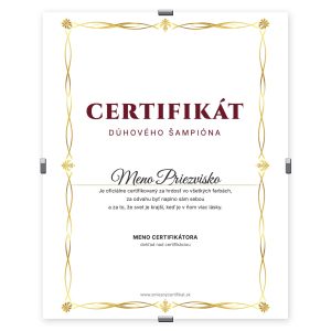 Certifikát Dúhového Šampióna