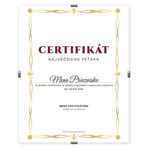 Certifikát Feták Roka
