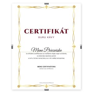 Certifikát Guru Kávy