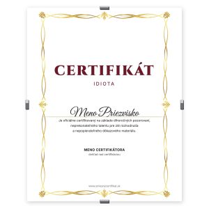 Certifikát Idiota