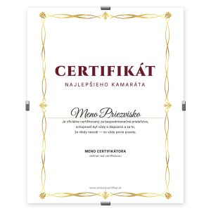 Certifikát Najlepší Kamarát