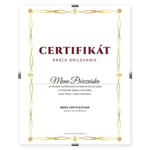 Certifikát Kráľa Grilovania