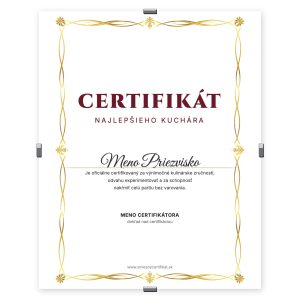 Certifikát Najlepší Kuchár