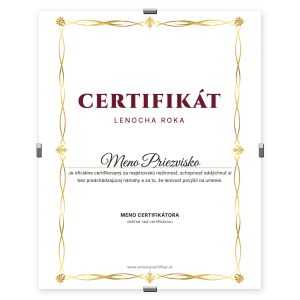 Certifikát Leňoch Roka