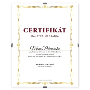 Certifikát Majstra Meškania