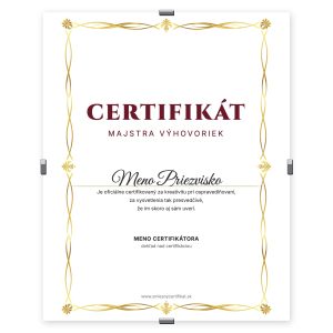Certifikát Majstra Výhovoriek
