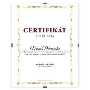 Certifikát Opilec Roka