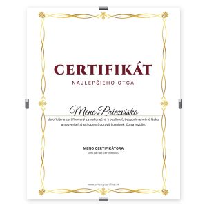 Certifikát Najlepší Otec