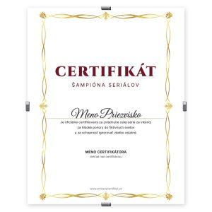 Certifikát Šampióna Seriálov
