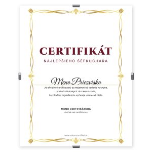 Certifikát Šéfkuchár Roka
