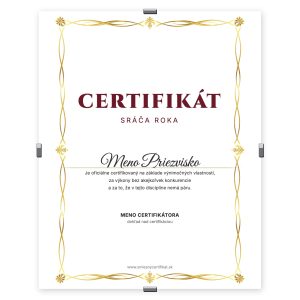 Certifikát Sráča Roka